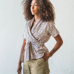 Caron Callahan Julien Floral Wrap Top